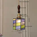 Axyaa Vintage LED Pendant Light with Wood, Copper & Glass Lampshade