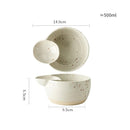 Axyaa Ceramic Divider Bowl with Dipping Plate, 500ml - White Serving Bowl for Snacks