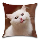 Axyaa Cat Tongue Out Decor Cushion Cover – Polyester Throw Pillow for Home Sofa Seat