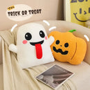 Axyaa Plush Ghost Pumpkin Eye Pillow Cushion - Halloween Decor & Gift