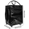 Axyaa Rolling Tote Bag: Large Capacity, Wheel Design, Zipper Closure, Foldable Handle