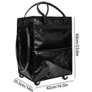 Axyaa Rolling Tote Bag: Large Capacity, Wheel Design, Zipper Closure, Foldable Handle