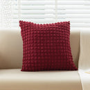 Axyaa Solid Color Elastic Puff Plaid Sofa Cushion Cover