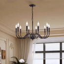 Axyaa Rustic Industrial Candle Chandelier Pendant Light for Living Room Dining Bar