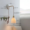 Axyaa Pleats Ceramic LED Wall Sconce Lamp with Adjustable Copper Arm
