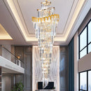 Axyaa Spiral Staircase Duplex Crystal Chandelier for Elegant Living Room Hall Lobby