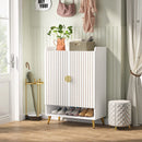 Axyaa 6-Tier Wooden Shoe Storage Cabinet with Doors & Adjustable Shelves