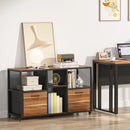 Axyaa Wood File Cabinet with 2 Drawers, Mobile Lateral Filing, Printer Stand