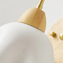 Axyaa Nordic Design LED Wall Lamp Indoor Luxury Art Wood Lampshade E27 Bulb