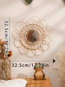 Sun Flower Art Wall Mirror by Axyaa - Handmade Decor for Bedroom & Living Room