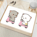 Axyaa Cute Peach Mochi Print Entrance Door Mat - Kawaii Room Decoration