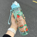Axyaa Kids Cartoon Water Bottle with Straw, Large Capacity & Portable