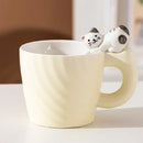 Axyaa Cartoon Cat Ceramic Mug - Cute Breakfast Tea Cup for Home Office