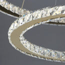 Axyaa Crystal LED Pendant Lamp with Remote Control, Dimmable Chandelier for Home Decor