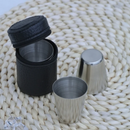 Axyaa Stainless Steel Shot Glasses 4-Pack with Leather Case - Camping Drinkware