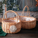 Axyaa Willow Rattan Storage Basket: Sturdy Woven Flower Arrangement Durable Wicker Basket