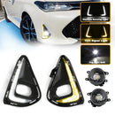 Axyaa LED Fog Lamps DRL for Toyota Corolla Axio 2018-2021 Headlights Halogen Covers