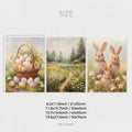 Rabbit Flower Basket Wall Art, Landscape Painting, Easter Egg Poster - Axyaa Artworks