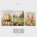Rabbit Flower Basket Wall Art, Landscape Painting, Easter Egg Poster - Axyaa Artworks
