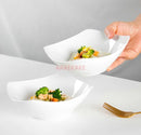 Axyaa 7-inch Square Plate Set of 2 - Minimalist Ceramic Soup Salad Bowl