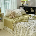 Axyaa Cloud-Feeling Double-Layer Yarn Summer Quilt 4-Piece Set - Soft & Small Fresh