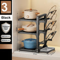 Axyaa Adjustable Pot and Pan Storage Rack, Seasoning Bottle Organizer