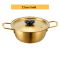 Axyaa Stainless Steel Ramen Pot with Lid - Non-Stick Saucepan for Induction Cooker