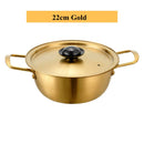 Axyaa Stainless Steel Ramen Pot with Lid - Non-Stick Saucepan for Induction Cooker