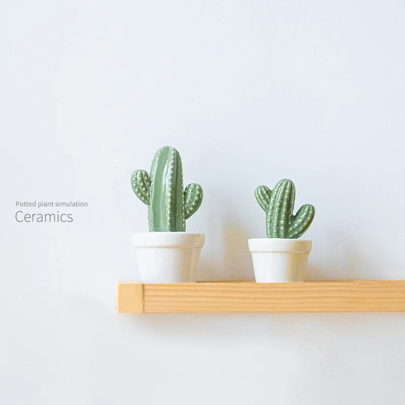 Axya Ceramic Cactus Ornaments: Modern Nordic Decor for Home, Garden, and Fashion