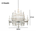 Axyaa Black White Beads Chandelier Moon Tears Pendant Luxury Kitchen Hanging Lamp