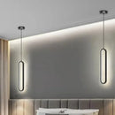Axyaa Elliptical LED Pendant Light – Modern Gold Black Minimalist Design