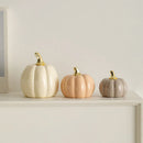 Axyaa Ceramic Pumpkin Statue Handmade Halloween Ornament Decorative Figurine