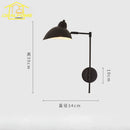 Axyaa Rotatable LED Wall Lamp Black Bedroom Living Room Study Industrial Style