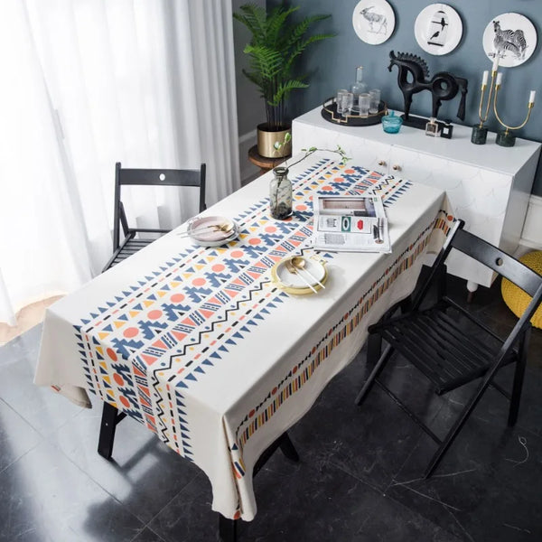 Geometric Bohemian Printed Tablecloth by Axya