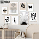 Geometric Arch Line Canvas Wall Art Print for Modern Home Decor by Axyaa