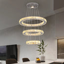 Axyaa Crystal Ring Chandelier Pendant Lights for Dining Room and Hotel Decor