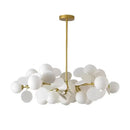 Axyaa Glass LED Designer Chandelier for Living, Dining, and Bedroom - Modern Room Decoration Lighting