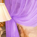 Axyaa Embroidery Lace Pleated Bed Net Canopy: Romantic Queen Double Bed Net, Stainless Steel Bracket Excluded