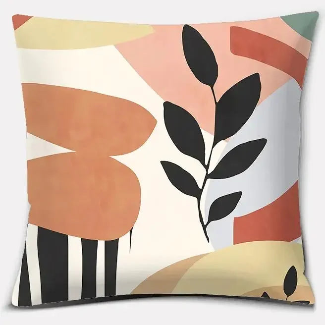 Axyaa Brown Green Abstract Pillow Cover 45x45 - Home Office Bedroom Sofa Car Decoration