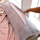 Couple Flannel Fleece Pillowcase Set, 120x48cm, Grey, Axyaa Brand
