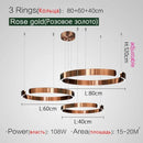 Axyaa Modern LED Chandeliers Metal Rings Pendant Lights for Home Decor
