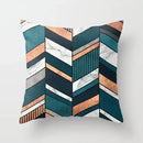 Axyaa Wood Texture Marble Pillowcases - Geometric Cushions Case for Home Decor