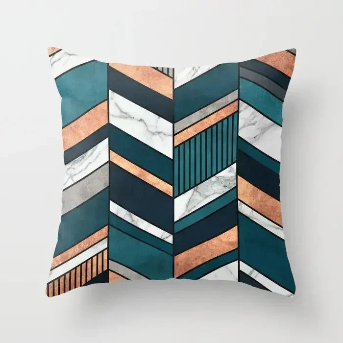 Axyaa Wood Texture Marble Pillowcases - Geometric Cushions Case for Home Decor