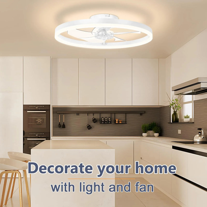 Axyaa 50CM Ceiling Chandelier Fan Remote Control Low Profile Reversible Motor