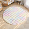 Axyaa Round Rabbit Fur Carpet: Soft Fluffy Rug for Home Decor & Kids Room