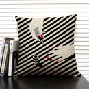 Axyaa Linen Cushion Cover in Black and White for Chic Home Decor