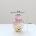 Axyaa Pink Gradient Glass Vase Hydroponics Terrarium Floral Home Decoration