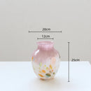 Axyaa Pink Gradient Glass Vase Hydroponics Terrarium Floral Home Decoration