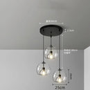 Axyaa Nordic Smoke Gray Glass Pendant Light Chandelier