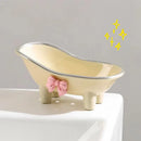 Axyaa Bowknot Design Soap Dish: Cute Plastic Soap Holder for Bathroom Accessories